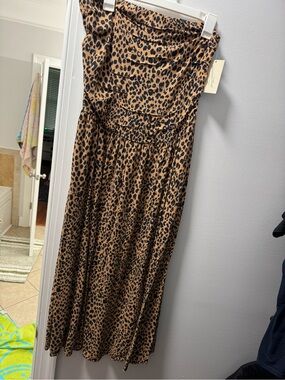 Target Leopard Print Strapless Maxi Dress - Camel & Black